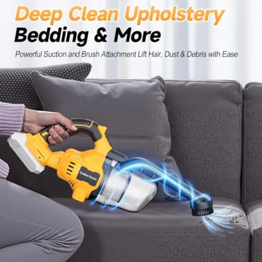 Cordless Handheld Vacuum Cleaner Compatible with DeWalt 20V Battery 16000Pa Strong Suction 2 HEPA Filters and 4 Nozzles Lightwe