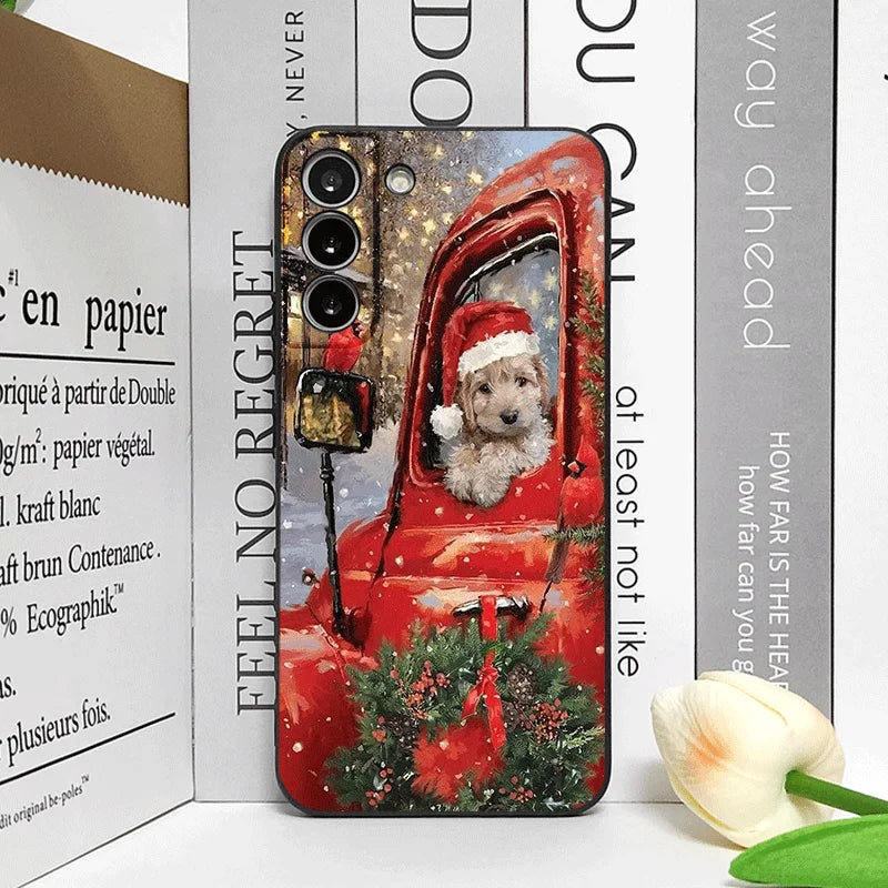 Christmas Trucks Cartoon Dog Pattern Phone Case for Motorola Moto Edge 50 Fusion 40 30 Neo G34 G24 E14 G75 G85 G54 5G Soft Cover