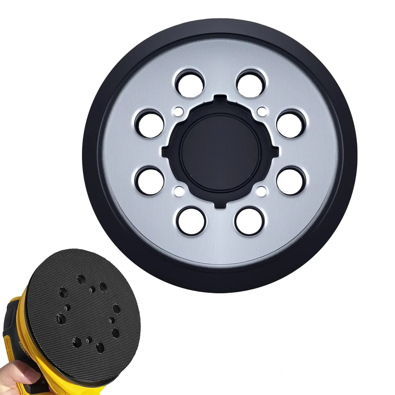 1 Pack 5" 8-Hole Hook & Loop Aluminum Pad for Dewalt DWE6421/6423/DCW210B/DWE64233/N329079