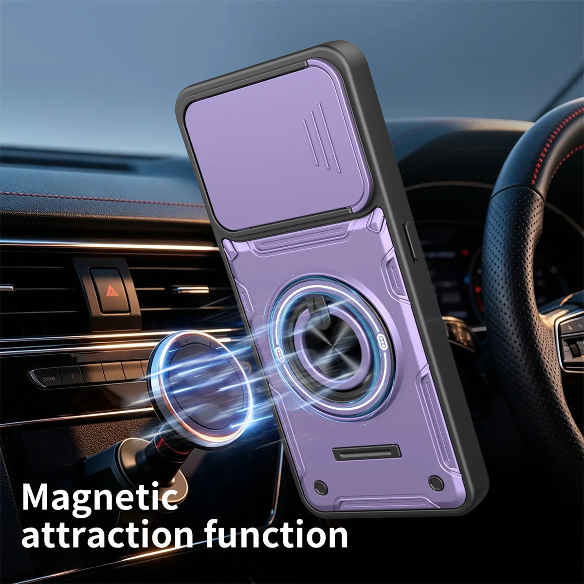 Case for Motorola Moto Edge 70 60 50 Fusion 60 Pro G86 G56 G06 G15 G05 Sliding Camera Lens Protector Ring Bracket Hybrid Cover