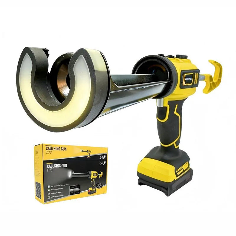 Electric Caulking Gun 10oz/300ml Cordless Caulk Gun 4 Adjustable Speeds with LED Light for Dewalt 20V Battery (No Battery)