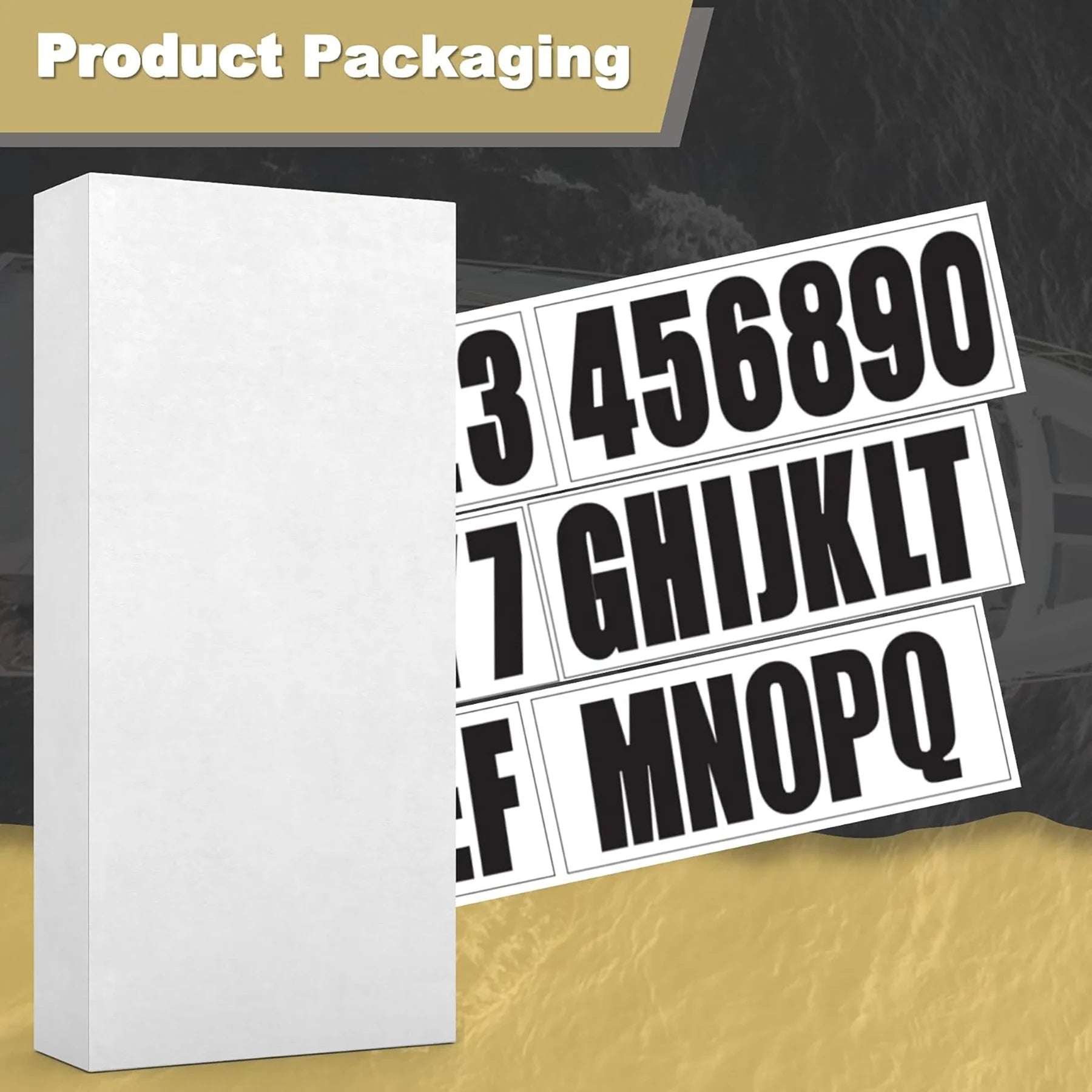 24 Sheets 3 Inch Black Self Adhesive Vinyl Letters Numbers Stickers Fit Boat Identification Number Hull Decoration Decor