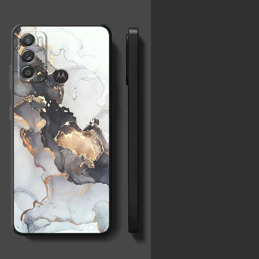 Case for Motorola Moto G52 G53 G30 G22 Edge40 G32 G51 G73 G60s G50 Edge 20 Pro 30 Lite G71 Phone Cover Colored Marble