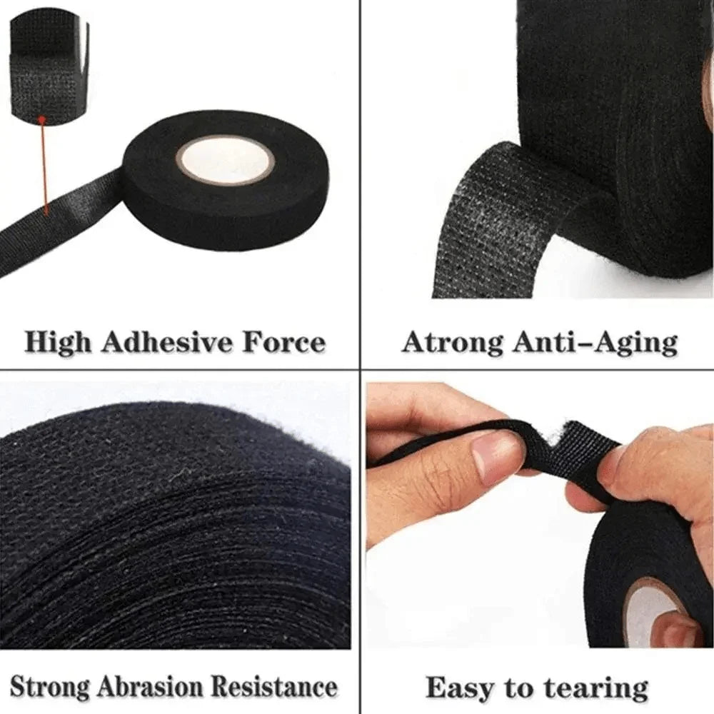 2Roll Black High-Temperature Flame Retardant Electrical Tape - Waterproof Insulation For Automotive Wiring & Circuit Repair, Industrial Grade Adhesive, Tear-Resistant, Halogen-Free, Up To 176°C Heat Resistance
