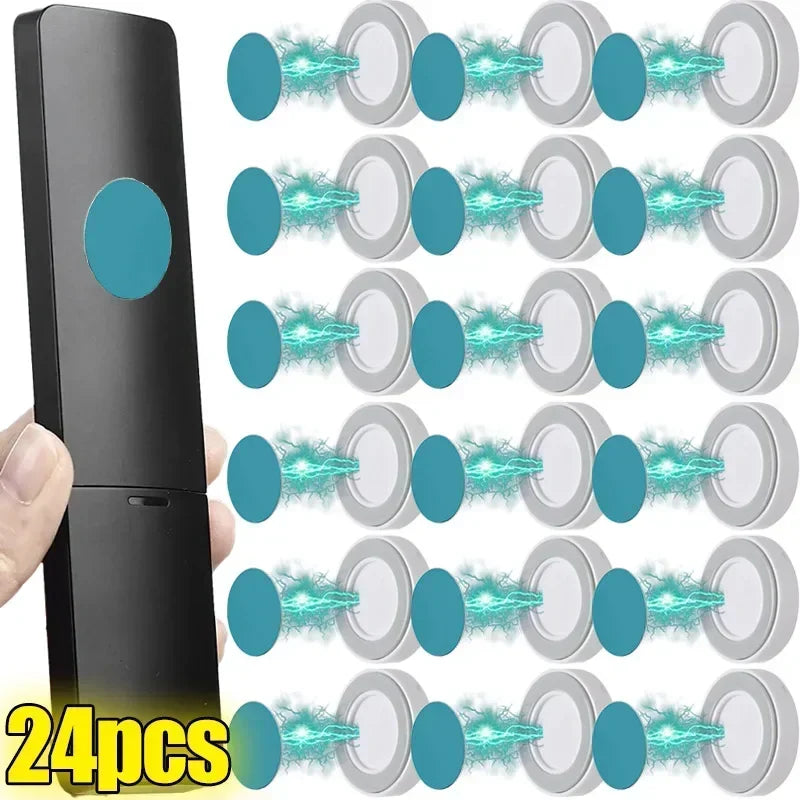 3/6pcs No Drill Magnetic Remote Holder - Wall Mount for TV/AC/DVD Remotes, White Space-Saving Design