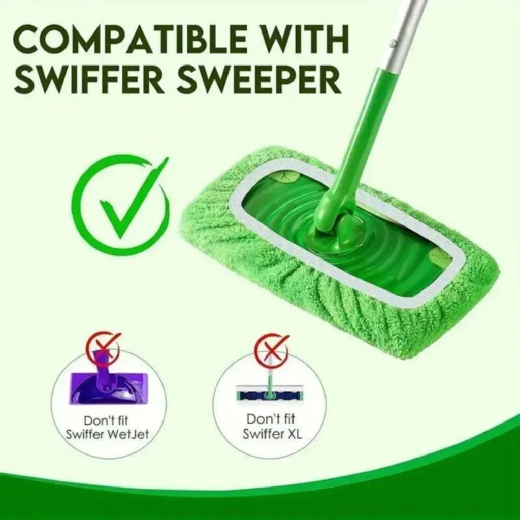 Eco-Friendly Mop Cover Set – 6-Pack Washable Flat Mop Pads for Dusting, Wet Mopping & Pet Hair Pickup, Reusable Alternative to