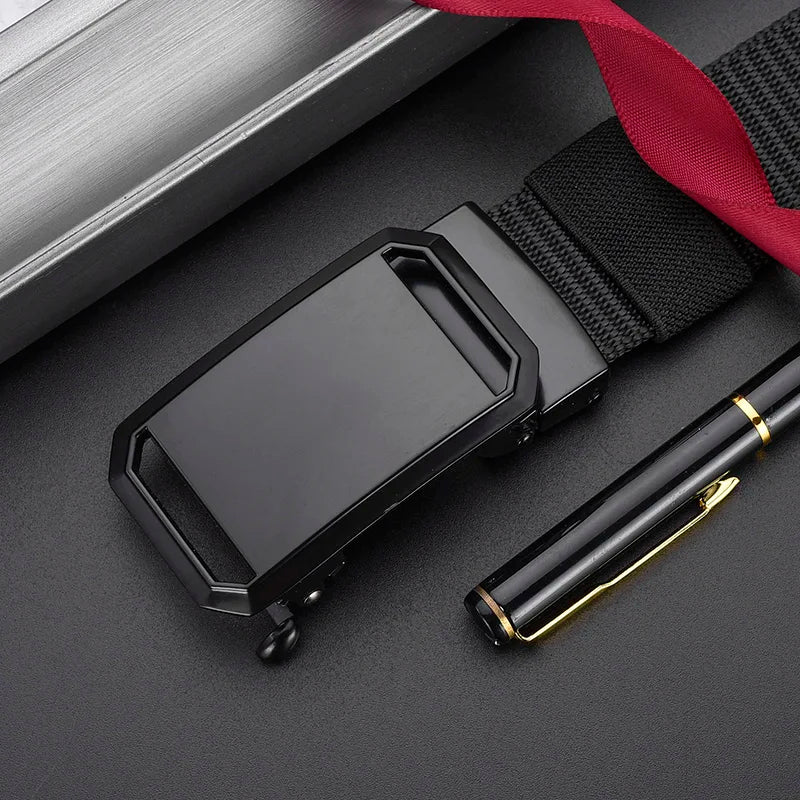 New Men's High-quality Automatic Buckle Canvas Belt Simple Casual Jeans Belt Fashion Men's Design Fashion Belt