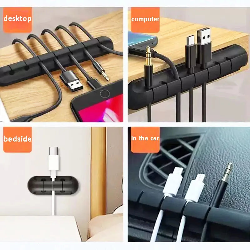 5/7-hole Data Cable Organizer, Desktop Charging Cable Storage Protector, Mouse Cable, Headphone Winding Device, Fixing Clipp