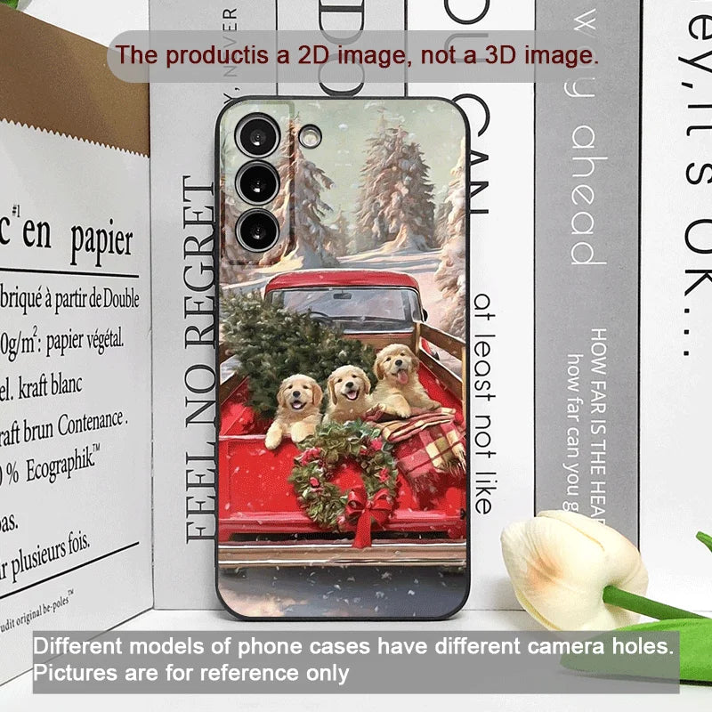 Christmas Trucks Cartoon Dog Pattern Phone Case for Motorola Moto Edge 50 Fusion 40 30 Neo G34 G24 E14 G75 G85 G54 5G Soft Cover