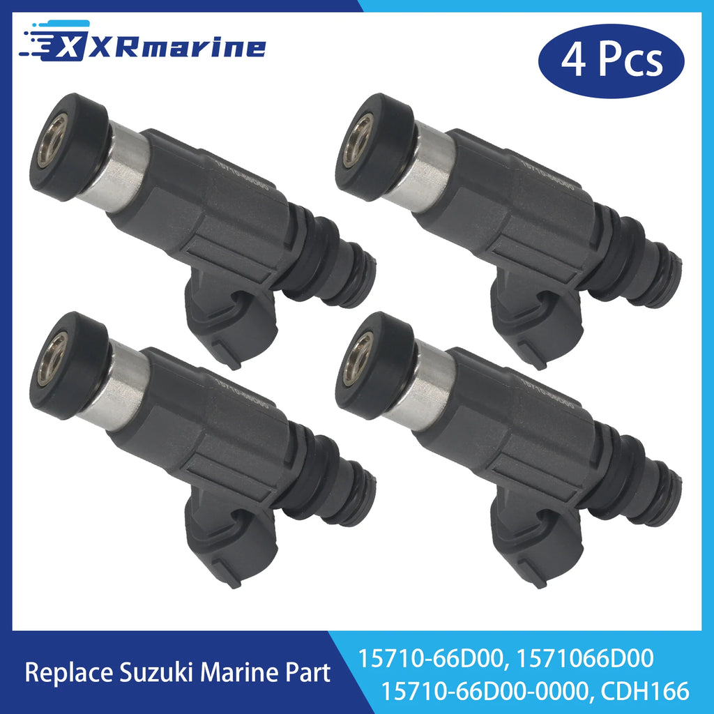 4 Pcs Fuel Injectors 4 Holes 15710-66D00 CDH166 for Suzuki 4-Stroke Outboard Engine DF 60 70 HP Escudo Grand Vitara 1571066D00