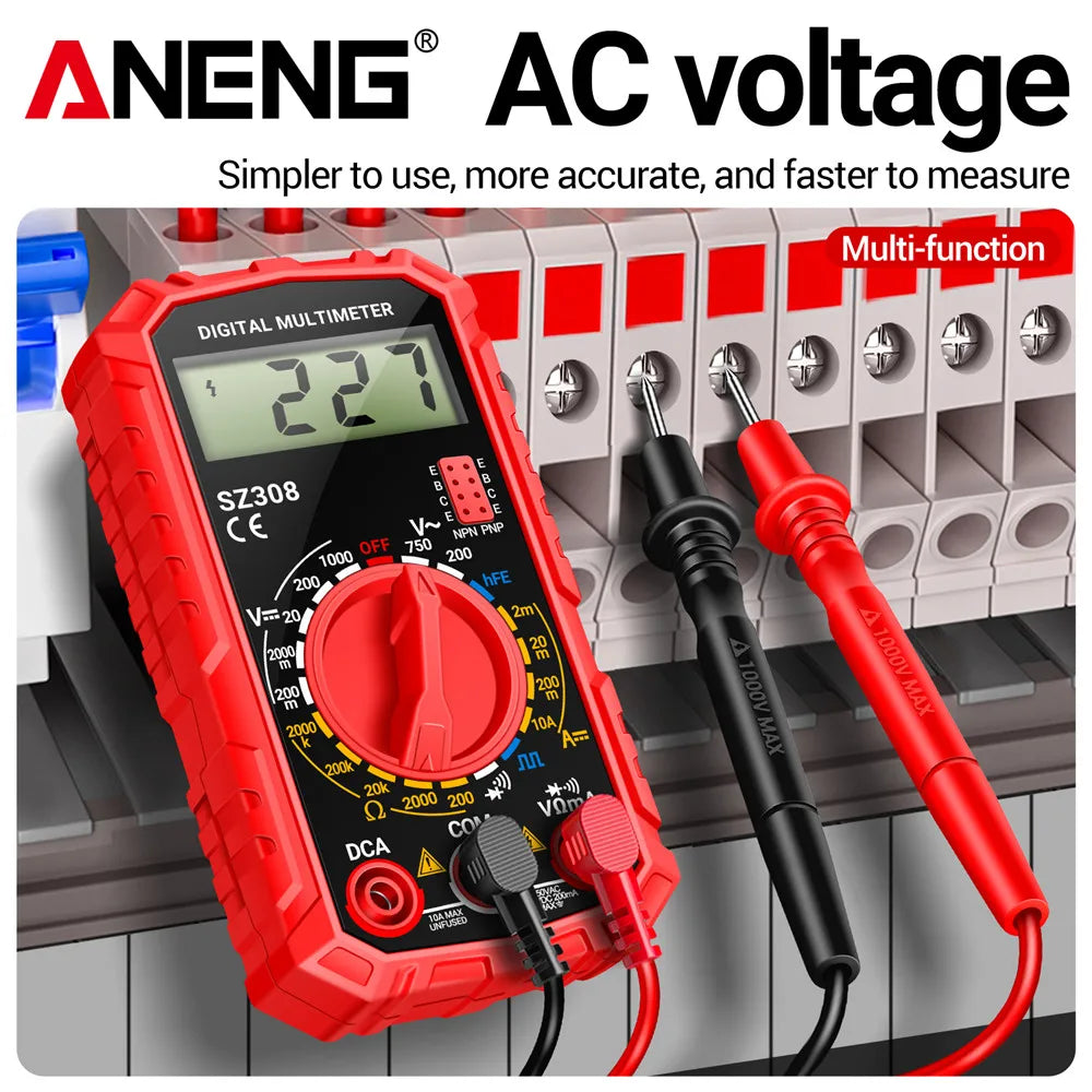 ANENG SZ308 Digital Multimeter   AC/DC Current Meter Voltage Resistance Meter Electrician LCD Screen Ohm Square Wave Test