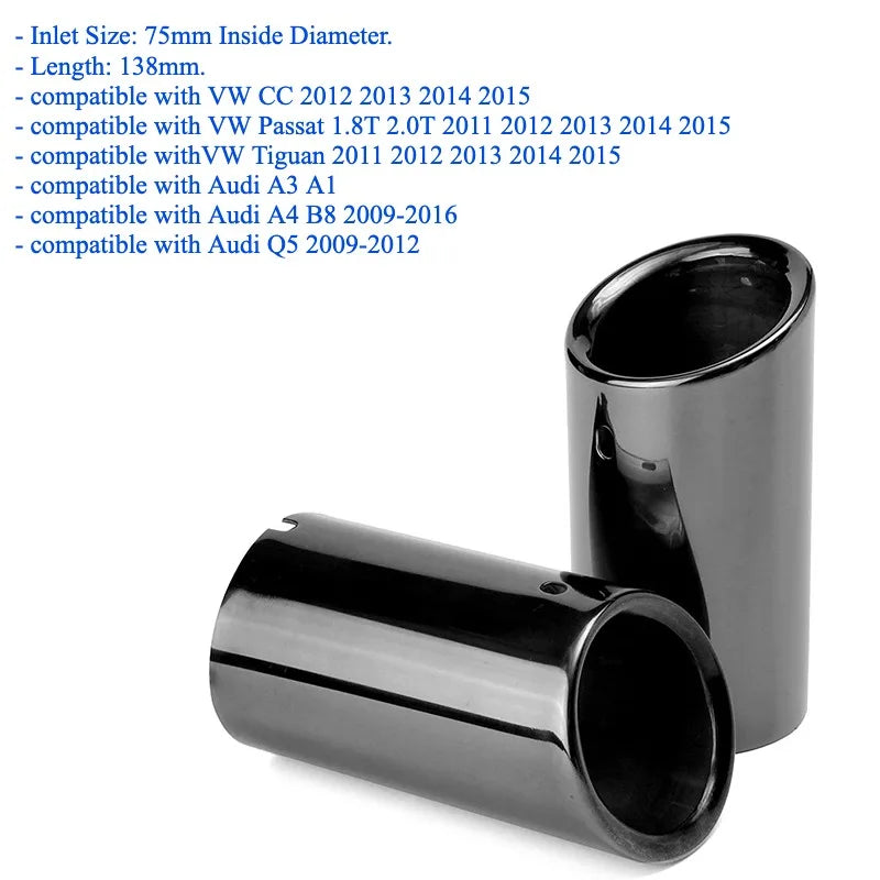 Exhaust Tips Muffler Compatible With VW Volkswagen JETTA/SAGITAR/POLO/GOLF 7/Passat/Tiguan For BMW 325i 328i For Audi Q5/A4/A3