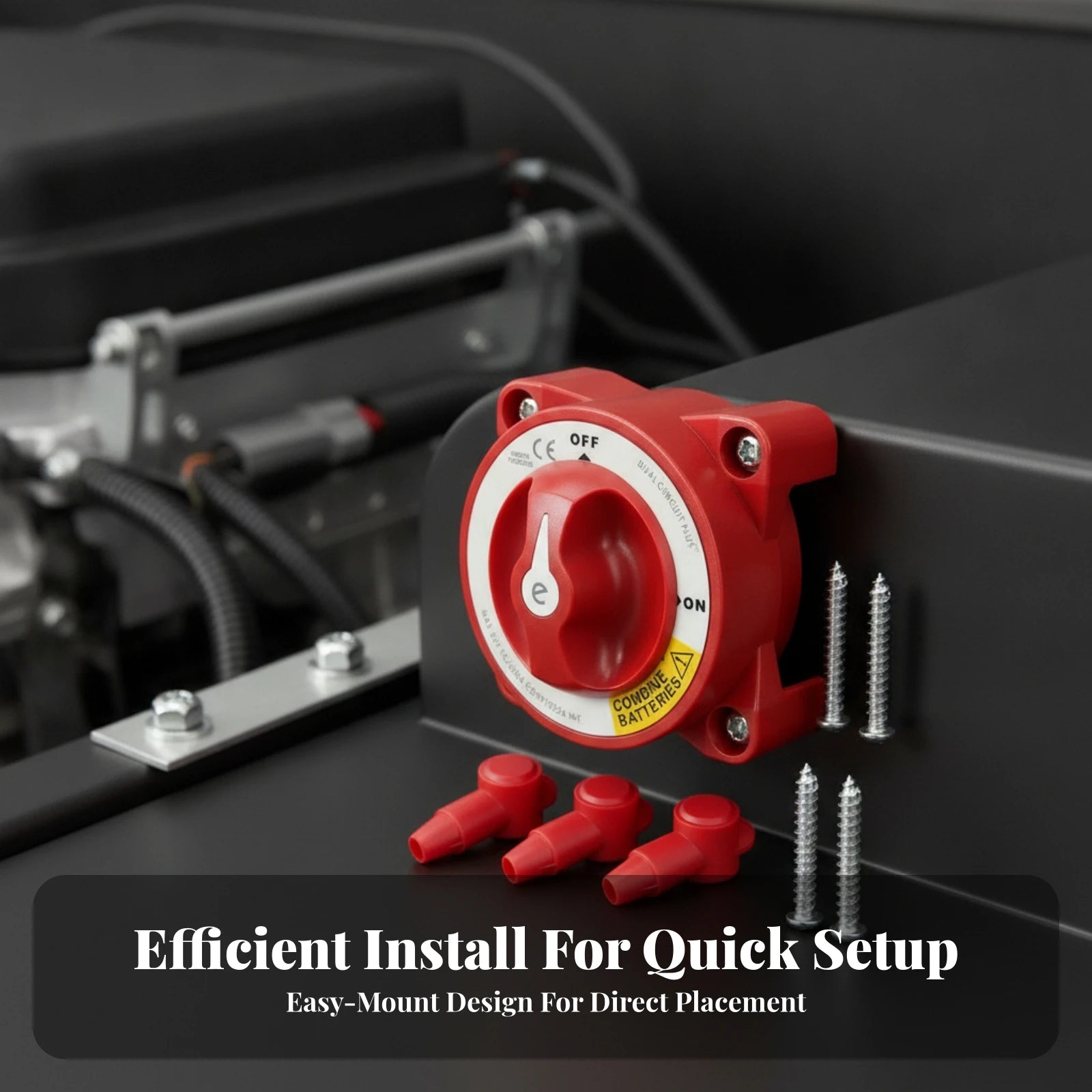 Red Easy Turn Knob Power Accessory Marine Battery Disconnect Switch Rotary Battery Disconnect Switch