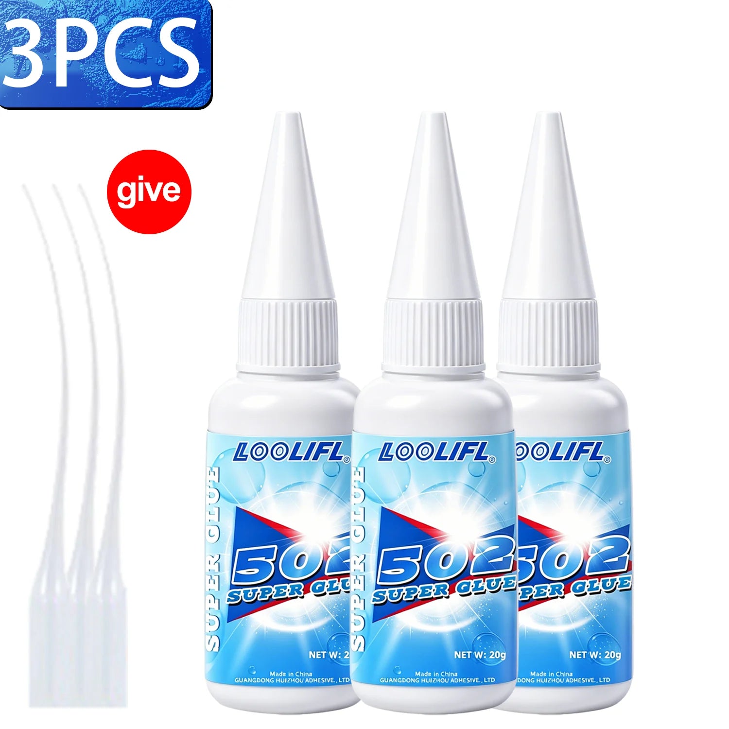 502 Super Glue Instant Quick Dry Multi-Purpose Cyanoacrylate Adhesive for Leather Rubber Wood Metal Strong Bond Liquid Glue Tool