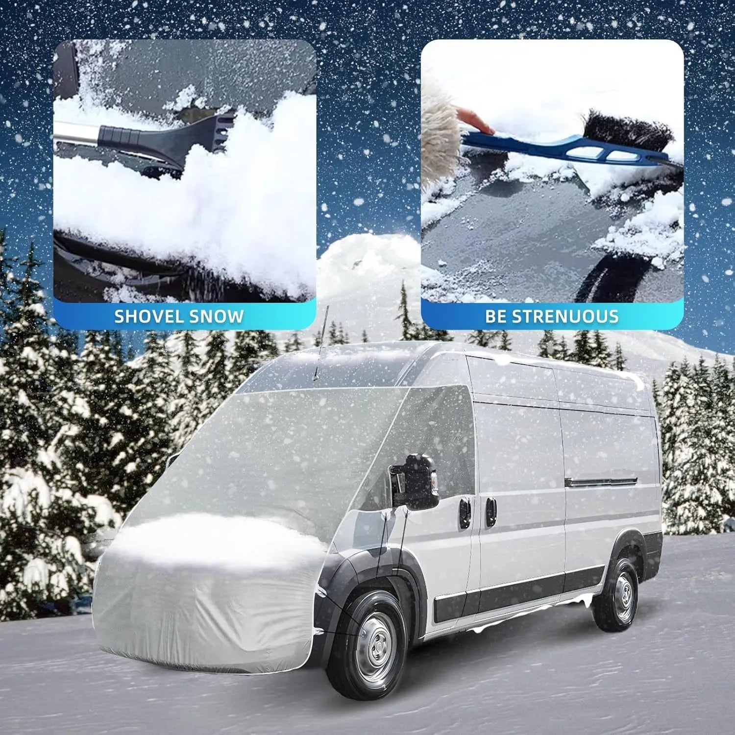Caravan RV Bonnet Cover Bra Leaf Car Protector Tailgate Sunshade & Rain Awning Tent Heat Insulation Waterproof Dustproof