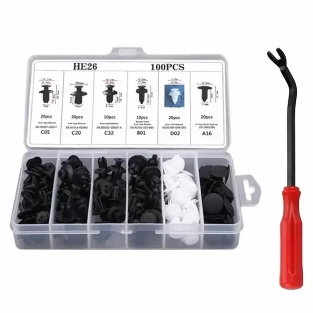 50-101PCS Auto Fastener Clips Kit Multi-Size Retainers For Car Fender Bumper Used For Auto Garage And Assembly