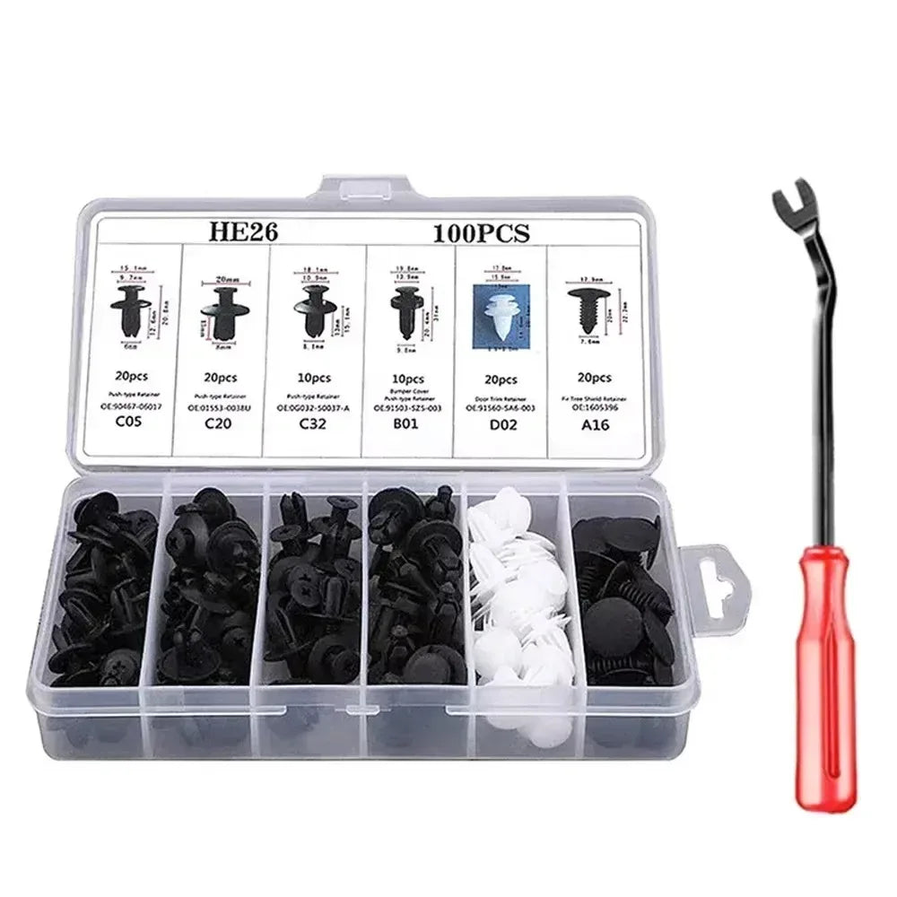 50-101PCS Auto Fastener Clips Kit Multi-Size Retainers For Car Fender Bumper Used For Auto Garage And Assembly