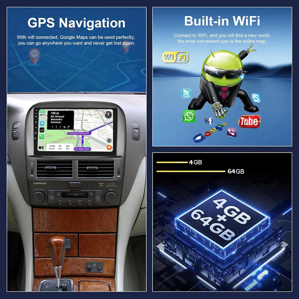Dual Din 7 9 10 Inch IPS Touch Screen Android Car for DVD Player with Navigation Global Positioning System Audio Playback Radio