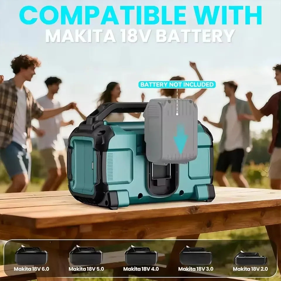Dual Channel Subwoofer Loudspeaker 3D Outdoor For DeWalt /Milwaukee Makita Cordless Bluetooth Portable Surround Speakers