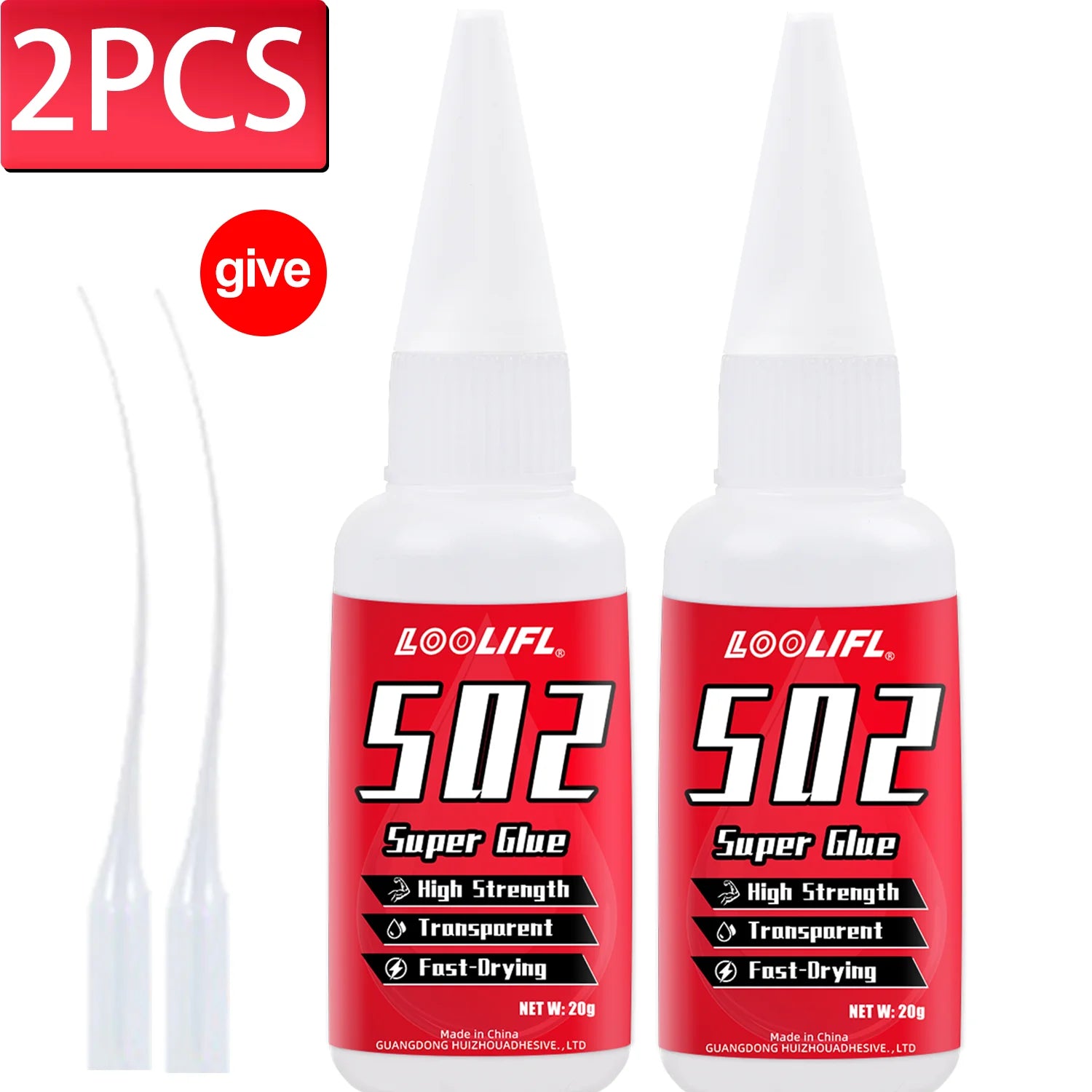 1-5Pcs Loolifl 502 Super Glue Instant Quick-Drying Cyanoacrylate Adhesive Leather Rubber Wood Metal Strong Bond Liquid Glue Tool