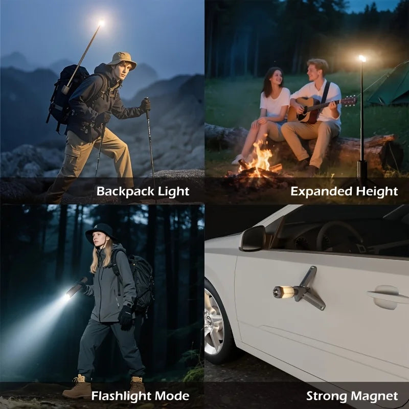 BEATINEON Outdoor Camping Light, 10500mAh Rechargeable Lantern, Extendable Magnetic Base, Dimmable Portable Flashlight, Camping, Hiking, Emergency, Garage Work Light, 480 Lumens, Outdoor Hiking And Fitness, Can Be Held And Countertop Mounted