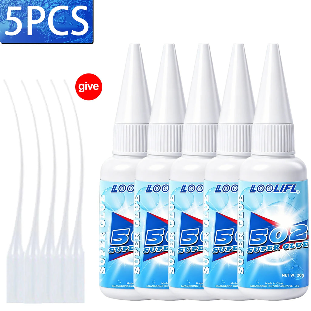 502 Super Glue Instant Quick Dry Multi-Purpose Cyanoacrylate Adhesive for Leather Rubber Wood Metal Strong Bond Liquid Glue Tool