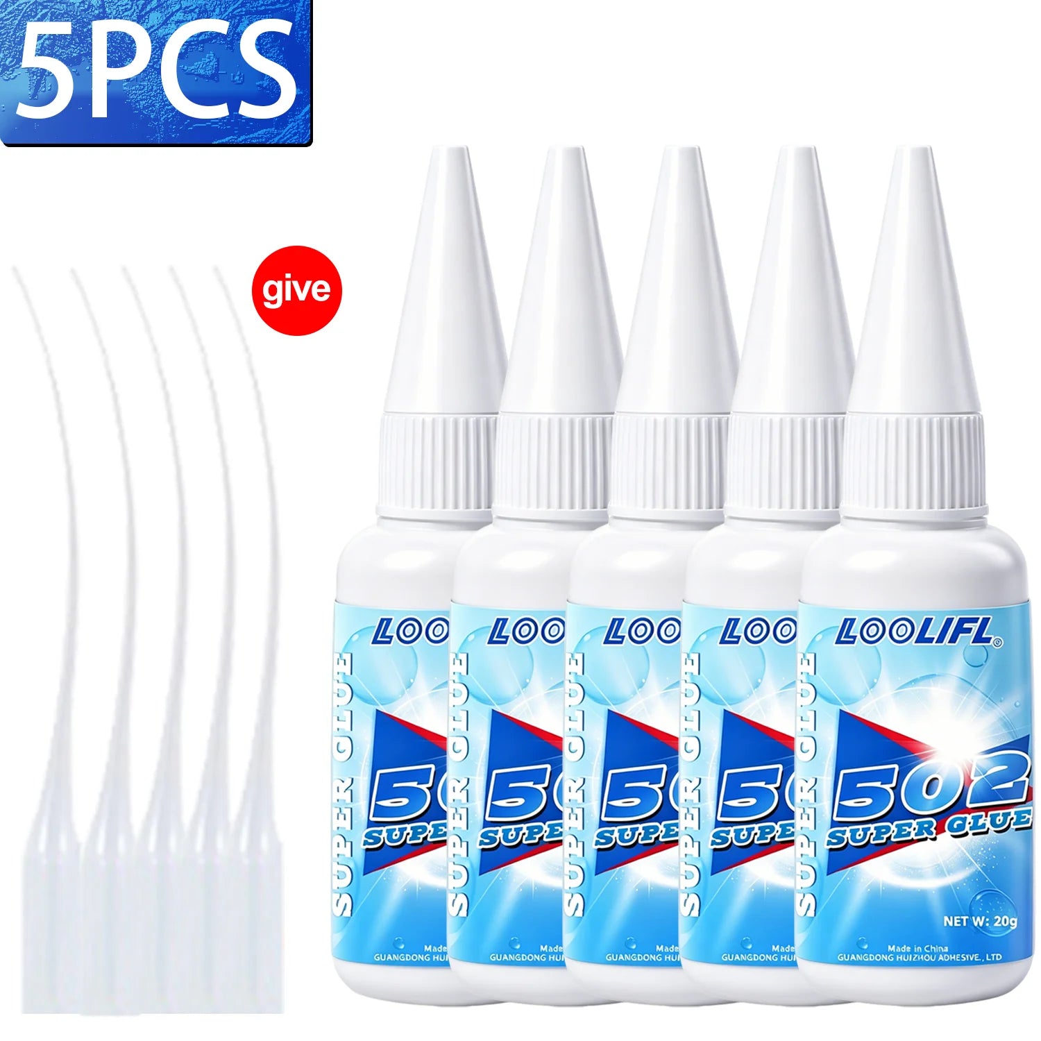 502 Super Glue Instant Quick Dry Multi-Purpose Cyanoacrylate Adhesive for Leather Rubber Wood Metal Strong Bond Liquid Glue Tool