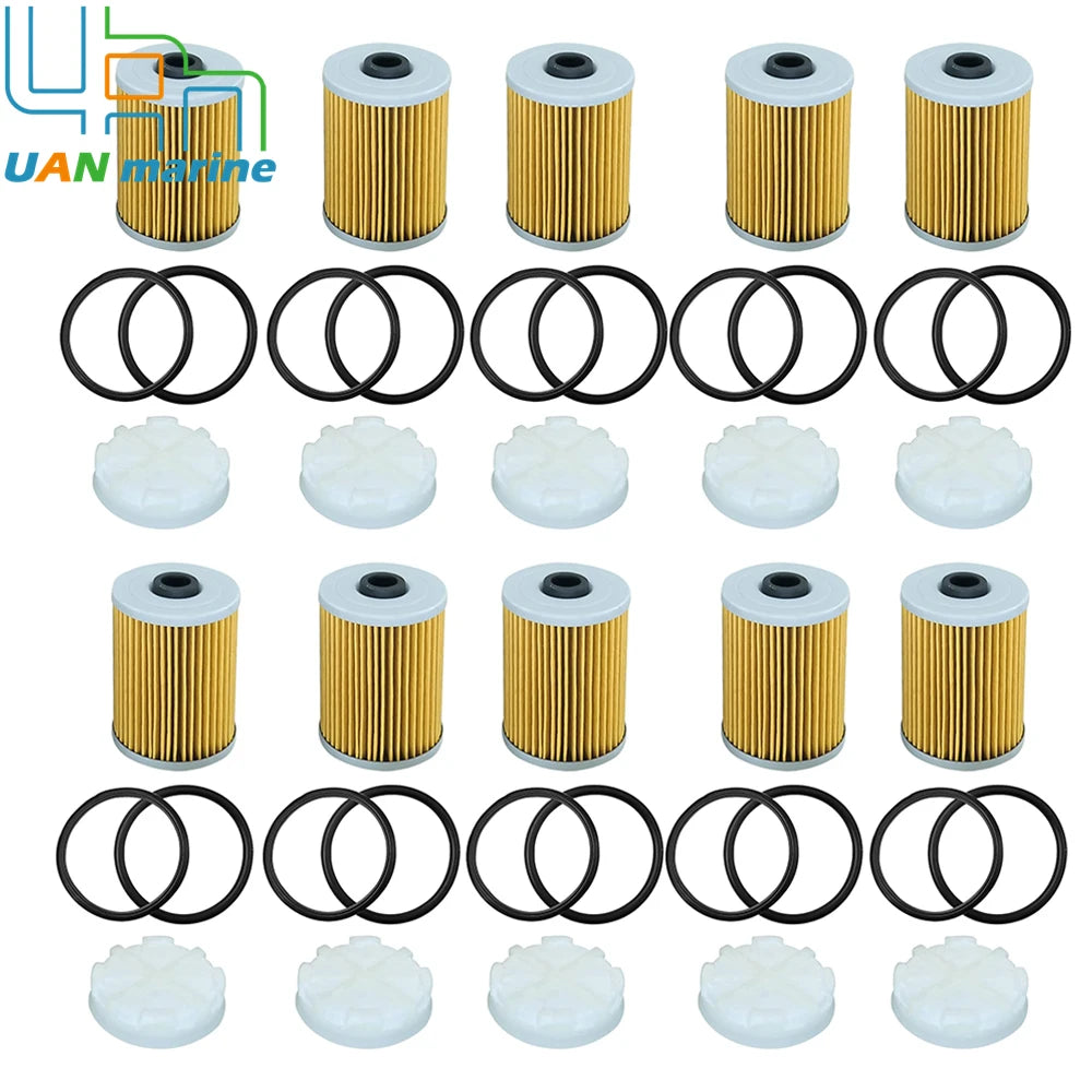 10 Pcs 35-8M0093688 35-866171A01 Cool Fuel Filter&Disc Filter with O-rings for Mercury Mercruiser Gen 3 35-8M0204703 35-892665