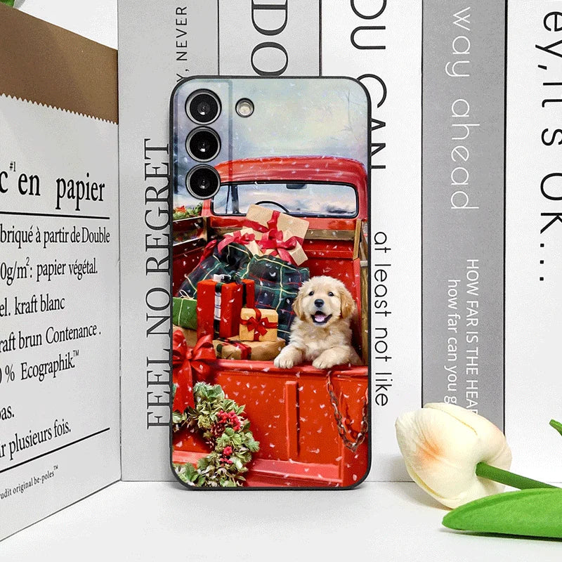 Christmas Trucks Cartoon Dog Pattern Phone Case for Motorola Moto Edge 50 Fusion 40 30 Neo G34 G24 E14 G75 G85 G54 5G Soft Cover
