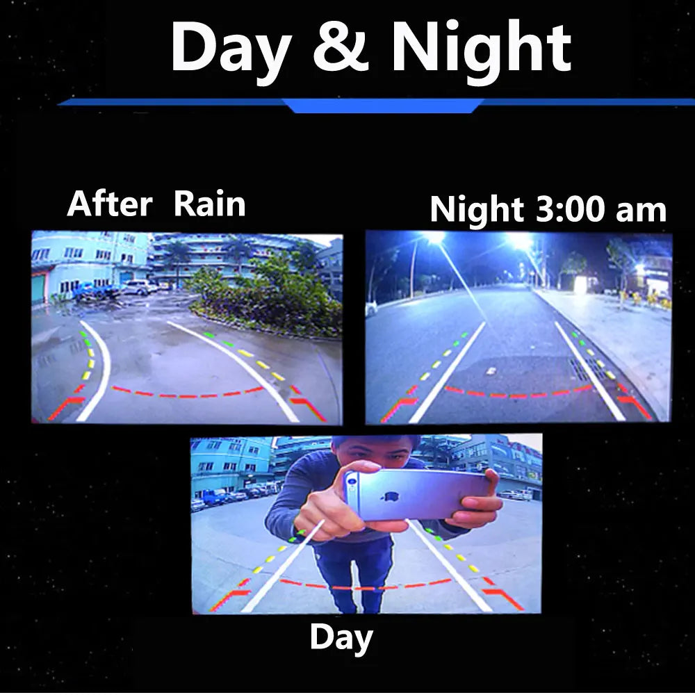 BYNCG Intelligent Dynamic Trajectory Tracks Rear View Camera HD CCD Reverse Backup Auto Reversing Parking Assistance