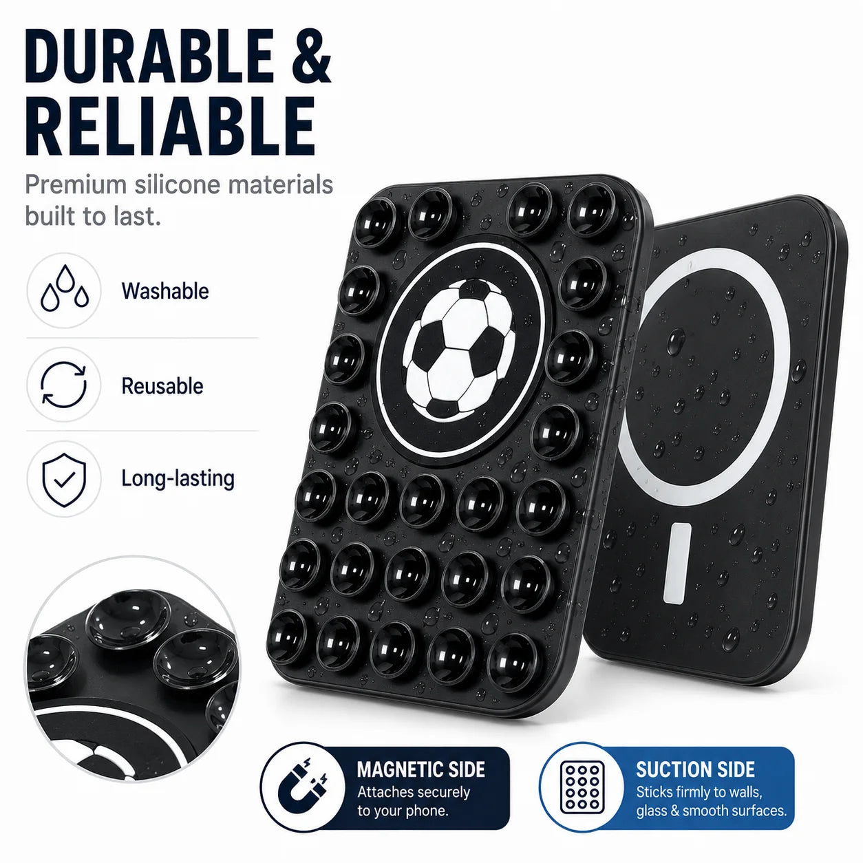 Cute Soccer For Magnetic Phone Holder MagSafe Suction Cup Silicone Magnet Wall Mount Stand for iPhone 15 14 13 Pro Max Gift