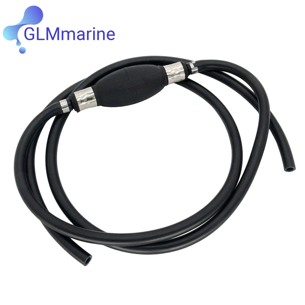 8mm Boat Fuel Gas Hose Line Assembly W/ Primer Bulb Fits for Yamaha Tohatsu OMC Honda Johnson Suzuki 4 To 200 HP Outboard Motor