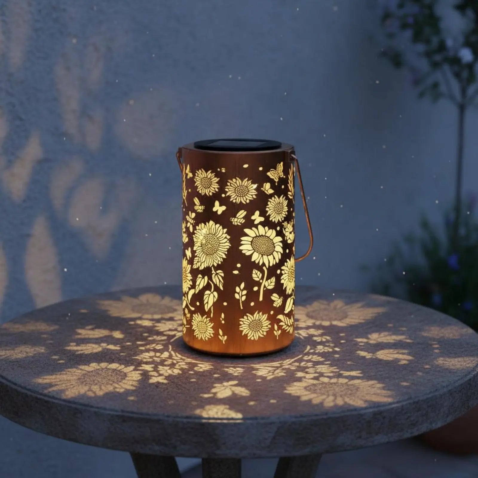 Colorful Sunburst Solar Lantern Eco-Friendly Solar Hanging Lantern Outdoor Decor Weather-Resistant Automatic on at Dusk