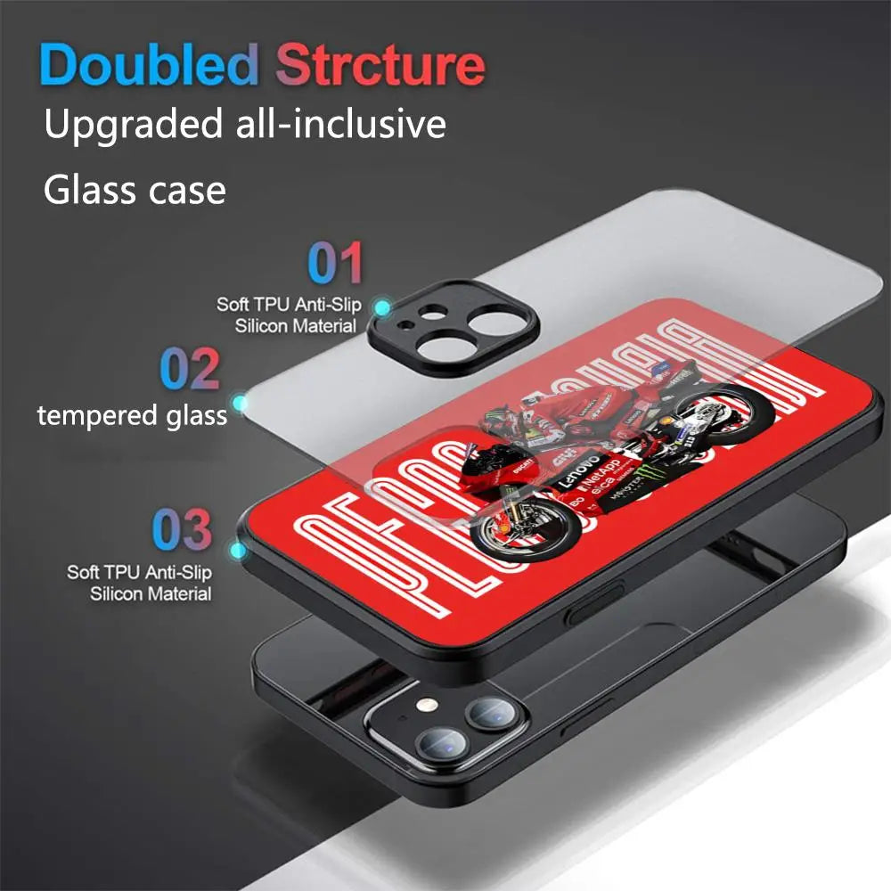 25 moto gp Winner Marc 93 Phone Case Tempered Glass Shell FOR IPhone 16Pro MAX 14 12 17Pro Air 15 16 Plus 13 Pro MAX Cover