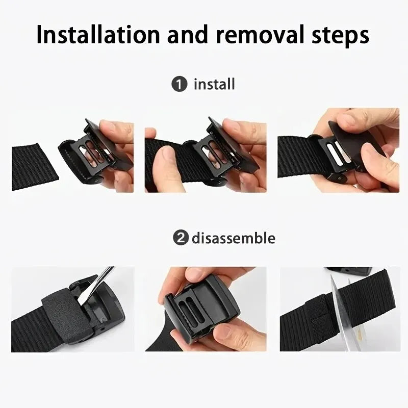 Canvas Nylon Tactical Belt Non-metallic Anti Allergy Ideal For Outdoor Training Security Check And Daily Pants Wearing Use