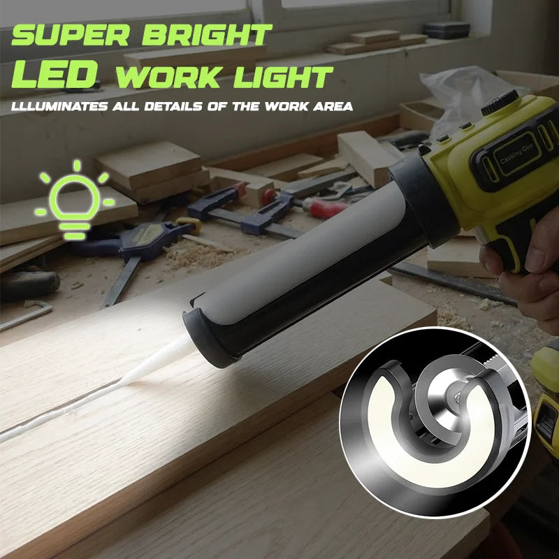 Cordless Electric Glass Caulking Gun Multifunctional Adjustable Speed Filling Glue Gun For Dewalt 20V Battery Pin(No Battery)