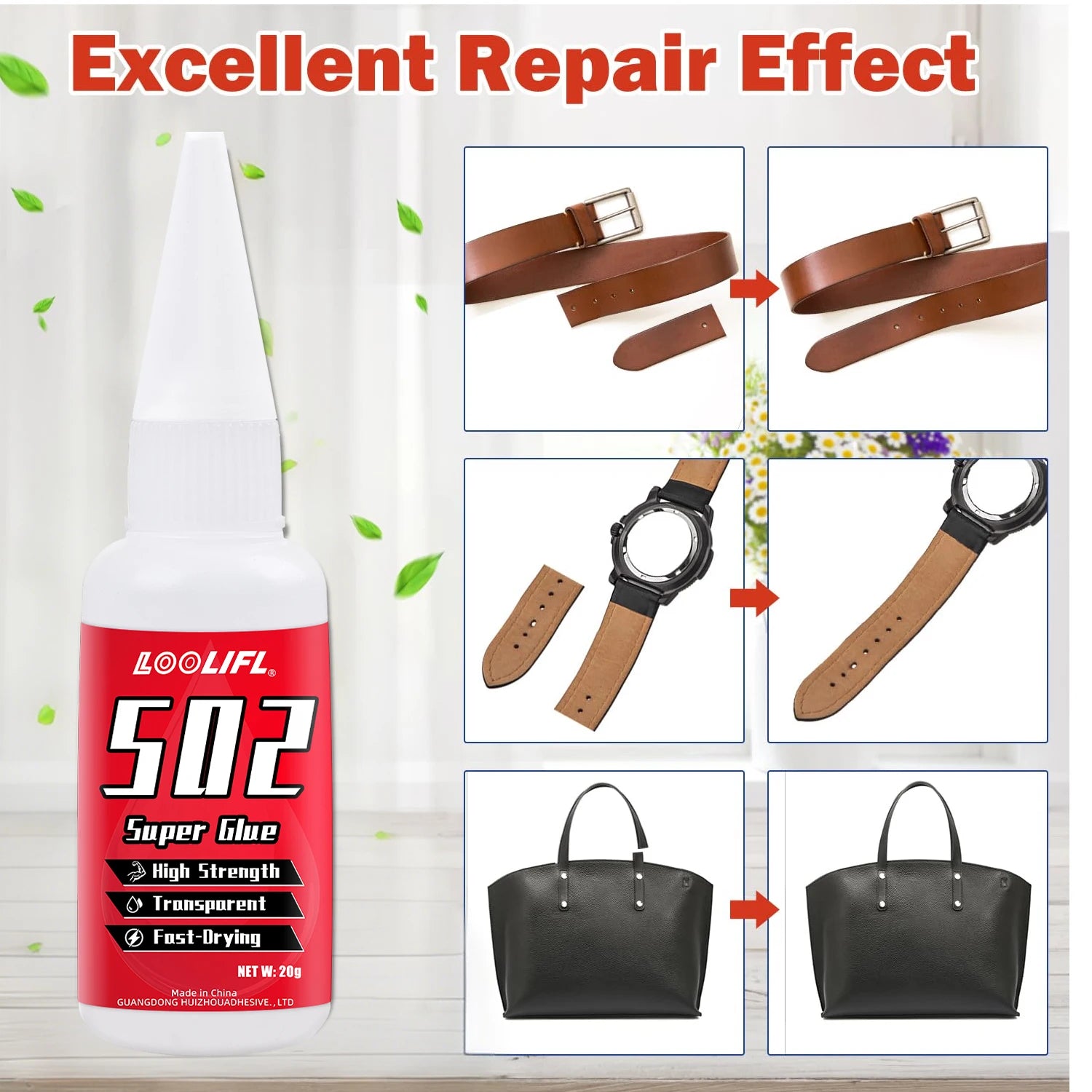 1-5Pcs Loolifl 502 Super Glue Instant Quick-Drying Cyanoacrylate Adhesive Leather Rubber Wood Metal Strong Bond Liquid Glue Tool