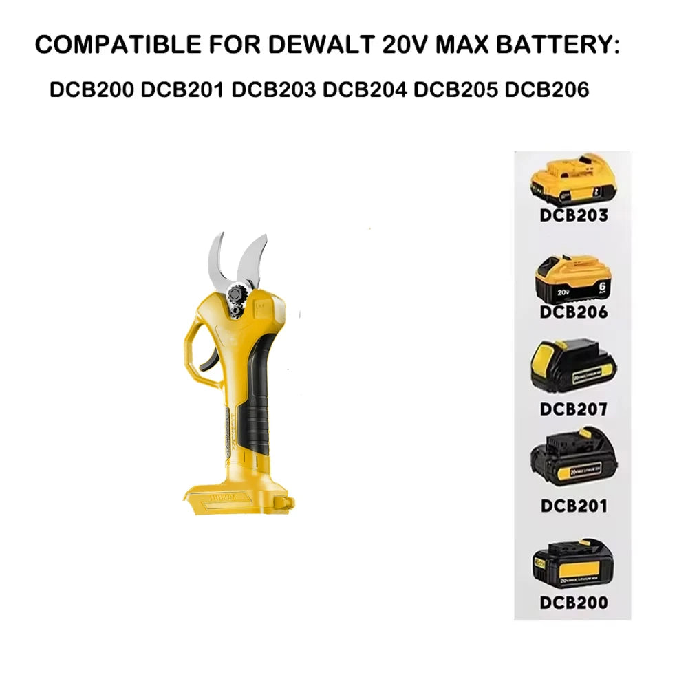 Brushless Electric Pruning Shears Garden PowerTool Pruner Cordless Garden Scissors Fruit Tree Fit Makita/Dewalt 20V No Battery