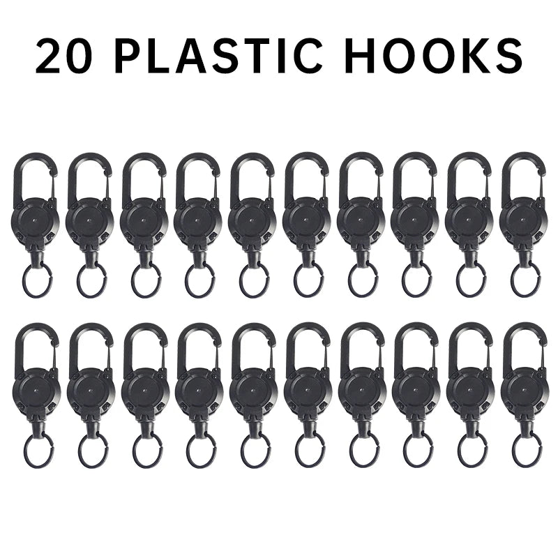 1/2/4pcs Extendable Retractable Holders Keychain Badge Reels Heavy Duty Clip With Carabiner Key Chain For Men Outdoor Bags