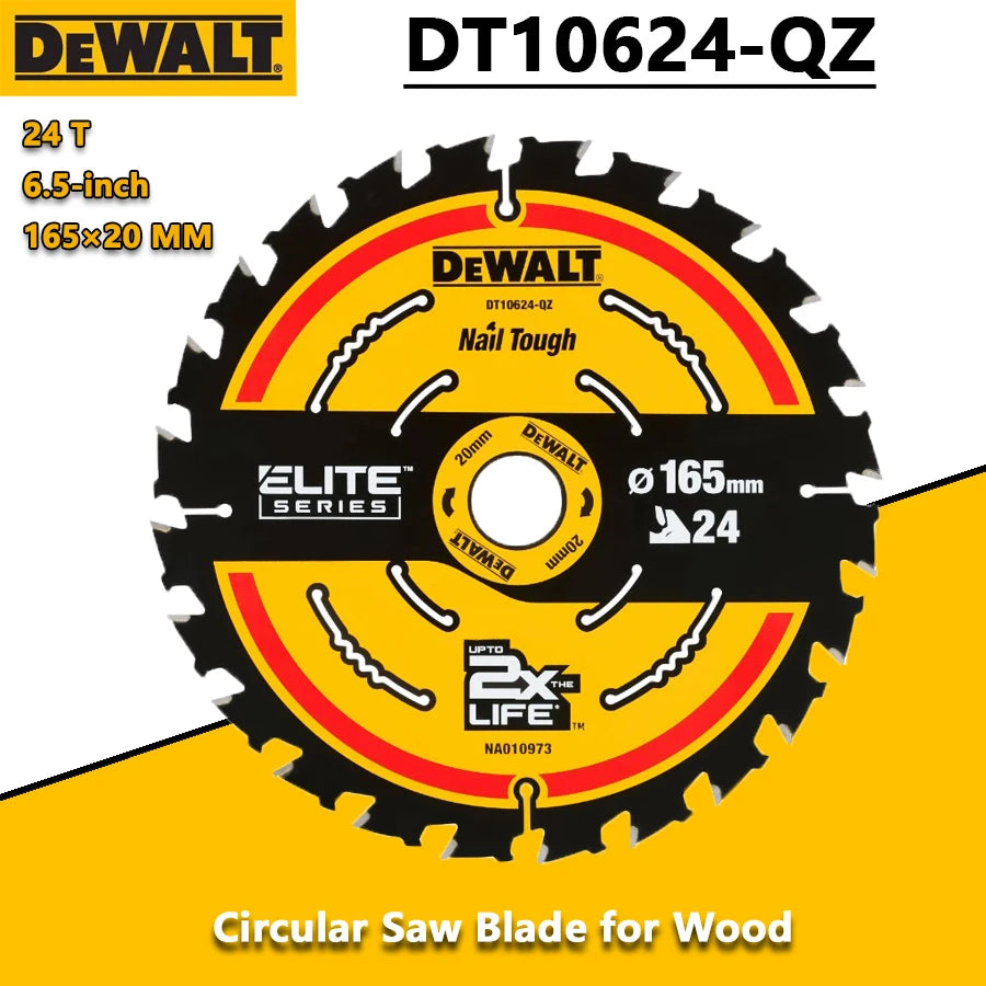 DEWALT DT10624-QZ 1/3pcs 24T Construction Circular Saw Blade for Woodworking 165×20MM Multipurpose Power Tool Accessories