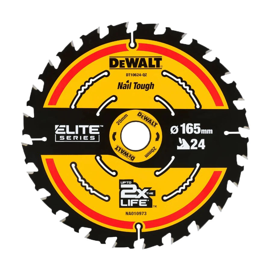 DEWALT DT10624-QZ 1/3pcs 24T Construction Circular Saw Blade for Woodworking 165×20MM Multipurpose Power Tool Accessories
