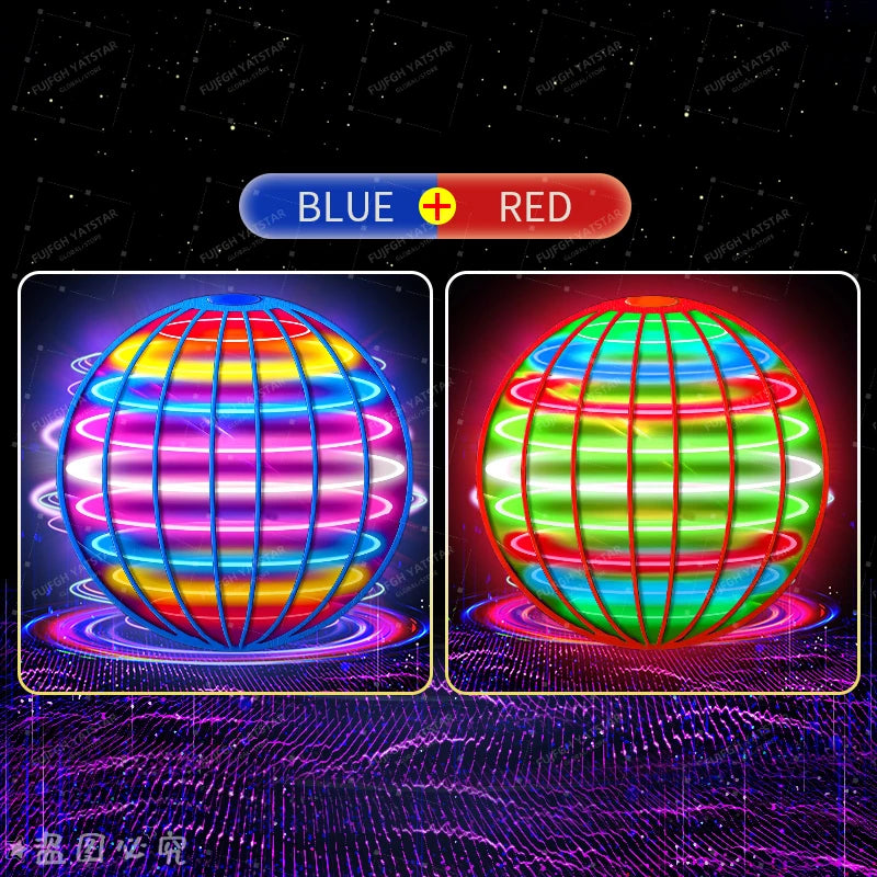 Auto Spinning LED UFO Flying Ball Floating Magic Flying Orb Outdoor Sports Toy Children Birthday Gift