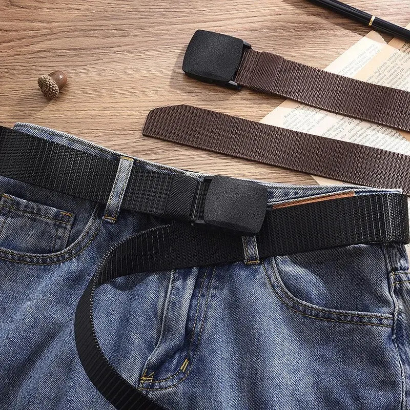 Canvas Nylon Tactical Belt Non-metallic Anti Allergy Ideal For Outdoor Training Security Check And Daily Pants Wearing Use