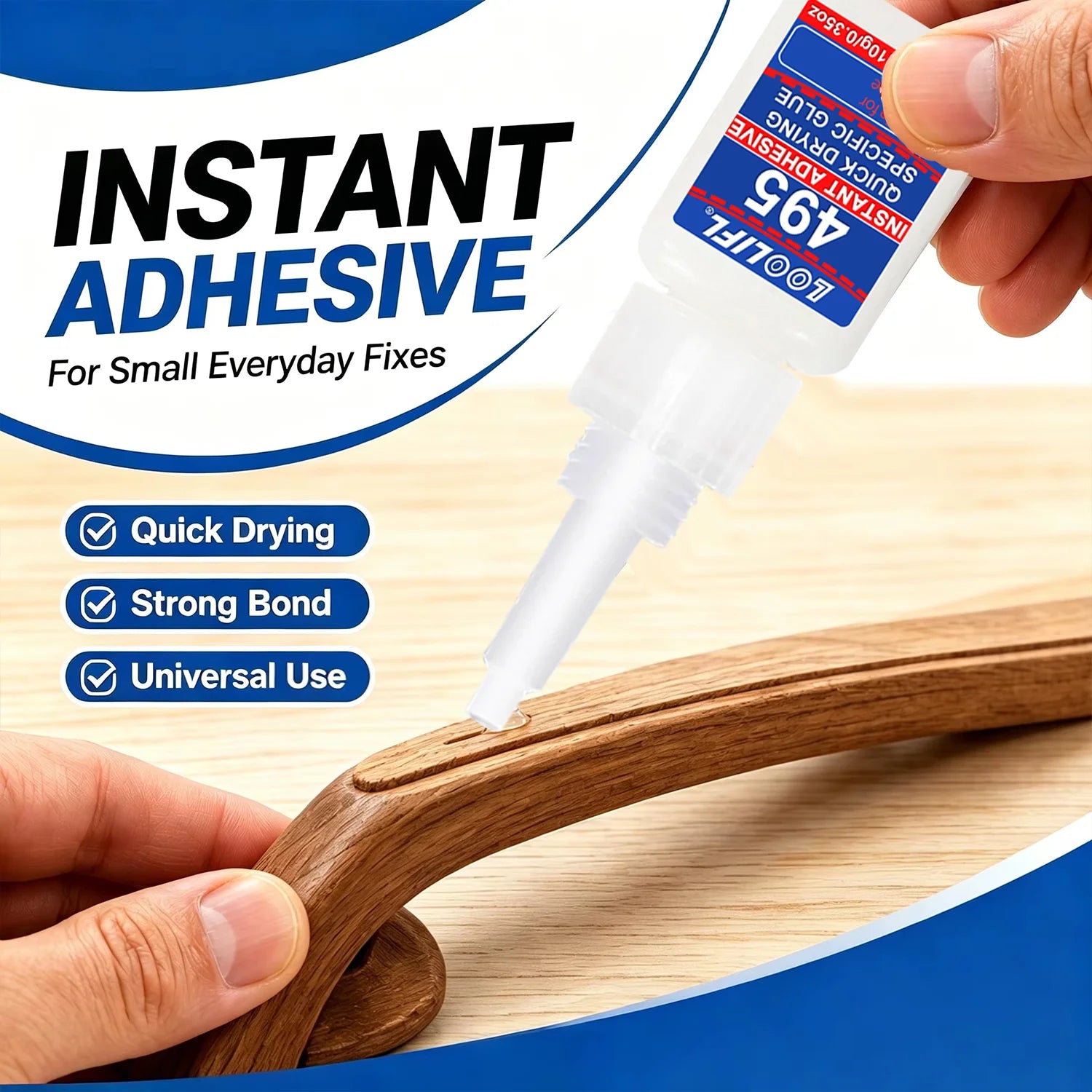10ML All Purpose Super Glue  Fast Drying Clear Strong 495 Instant Adhesive For Ceramic Wood Glass Various Materials Repair Toos