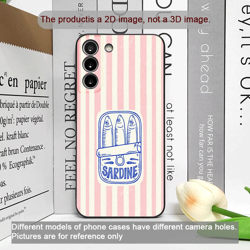 Cute Striped Pattern Sardines Color Fish Funny Phone Case for Motorola Moto Edge 50 Fusion 60 Stylus 40 30Neo G75 G85 Soft Cover