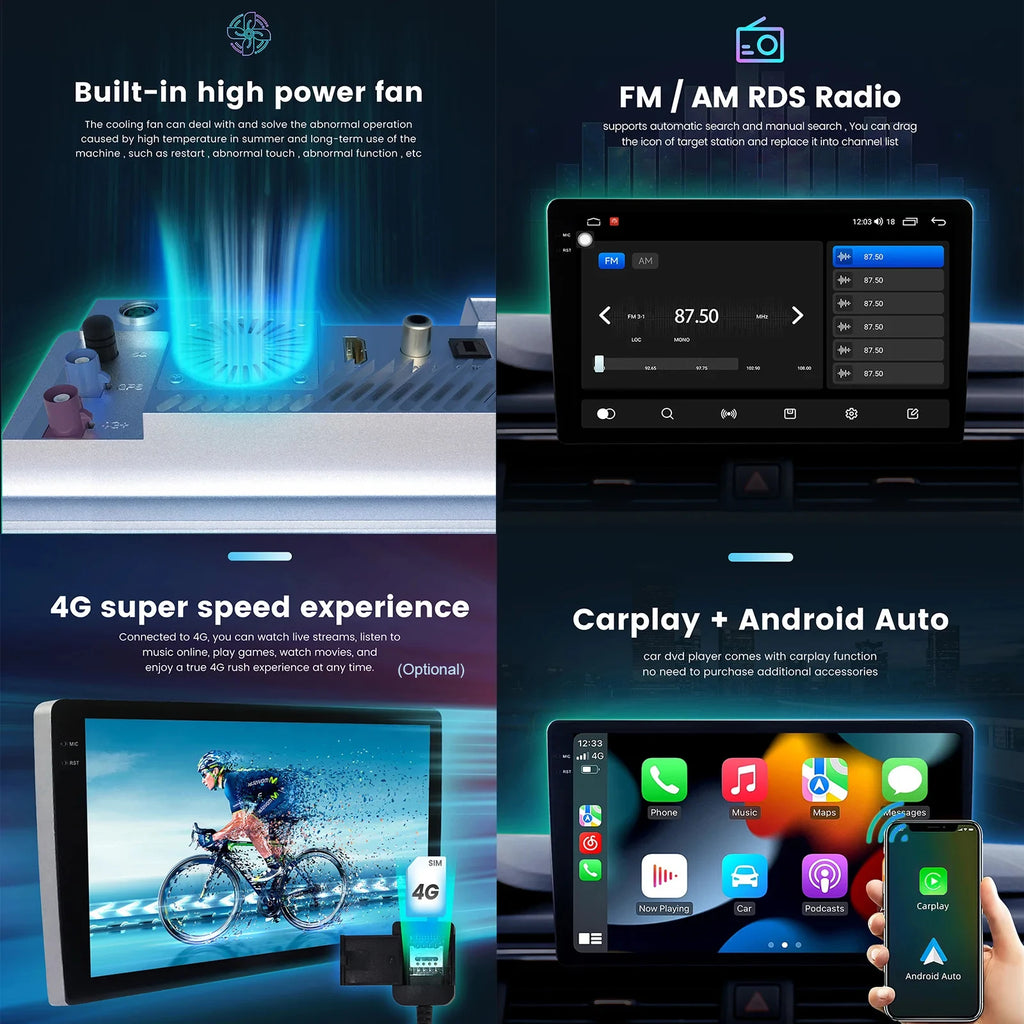 9"  Android 15 For Kia Cerato 3 K3 Forte 2013 - 2017 Car Radio Multimedia Video Player Navigation GPS Carplay 2 Din 4G