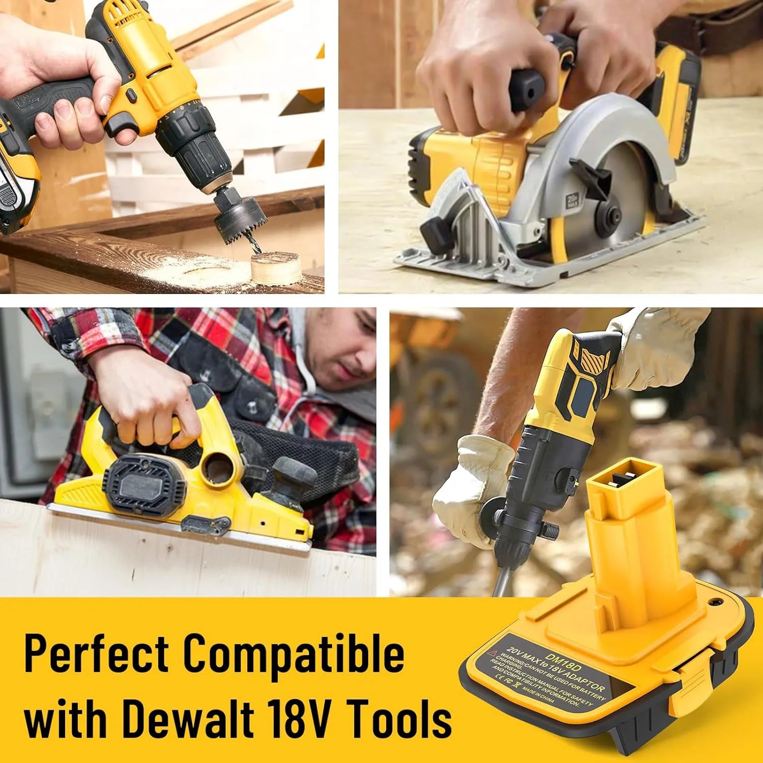 DM18D Battery Adapter with USB Convert for DeWalt 20V&Milwaukee 18V Lithium Battery to For DeWalt NiCad&NiMh Battery Power Tools