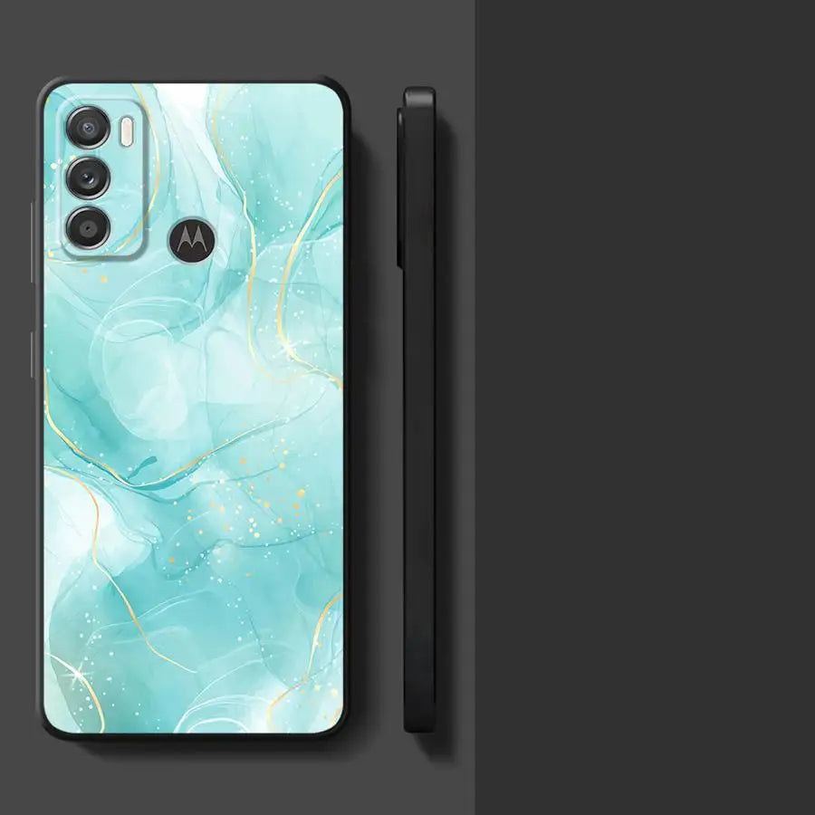 Case for Motorola Moto G52 G53 G30 G22 Edge40 G32 G51 G73 G60s G50 Edge 20 Pro 30 Lite G71 Phone Cover Colored Marble