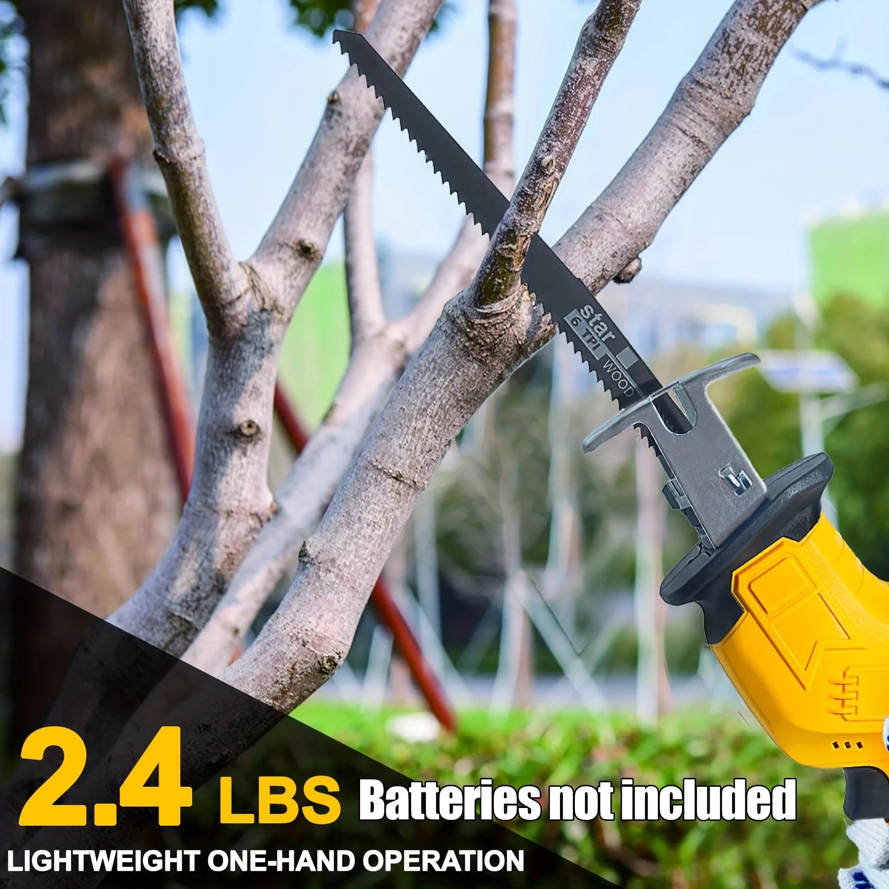 Cordless Reciprocating Saw Compatible With DeWalt 20V Battery, Brushless Power Cordless Reciprocating Saw, 0-3500SPM Variable Speed, Tool-Free Blade Change, 4-Blade Kit For Wood/Metal/PVC Cutting, Tool Only (Battery Not Included)
