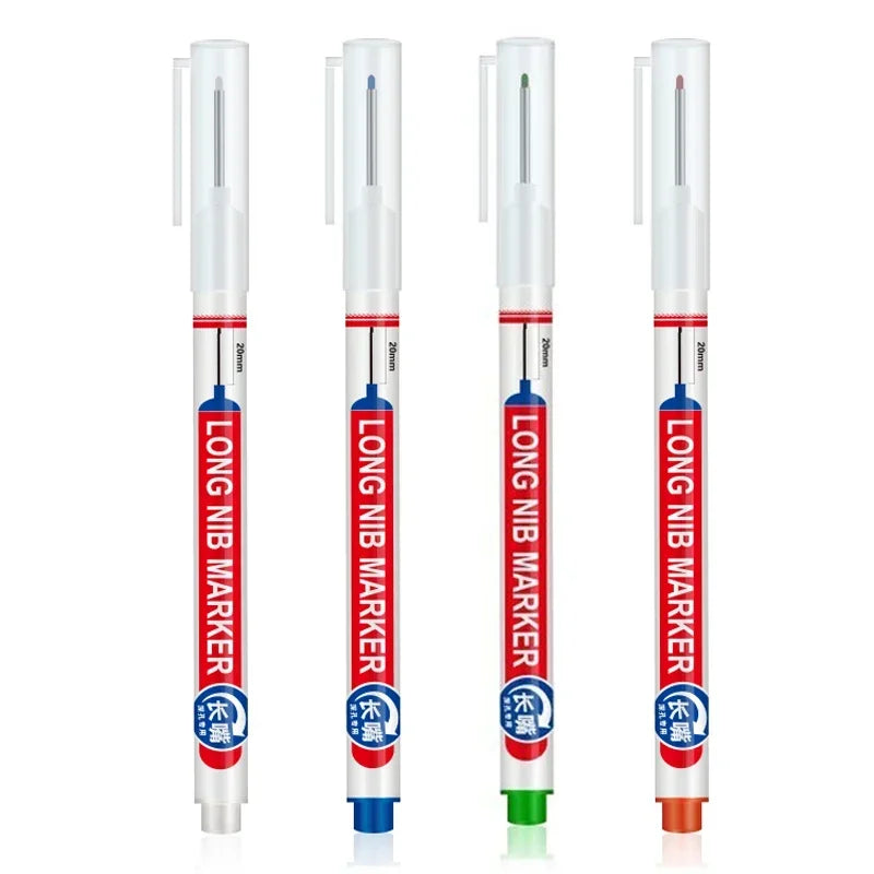 4PCS 20mm Deep Hole Long Nib Multi-Purpose Head Markers for Metal Perforating Pen Woodworking Decoration Art Supplies